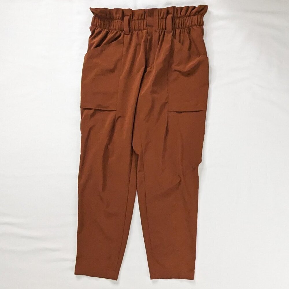 Atheta Orange Copper Brown Paper Bag Large Pocket Stretch Pants